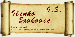 Ilinko Savković vizit kartica